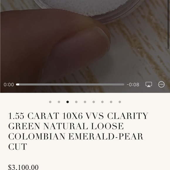 1.55 CARAT 10X6 VVS CLARITY
GREEN NATURAL LOOSE
COLOMBIAN EMERALD-PEAR
CUT - Picture 5 of 5